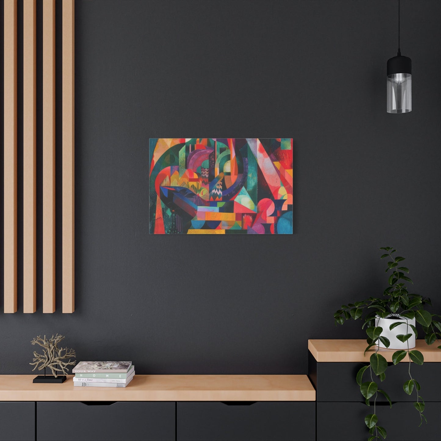 Vibrant Geometric Harmony - Abstract Wall Art - Aestheticanvas