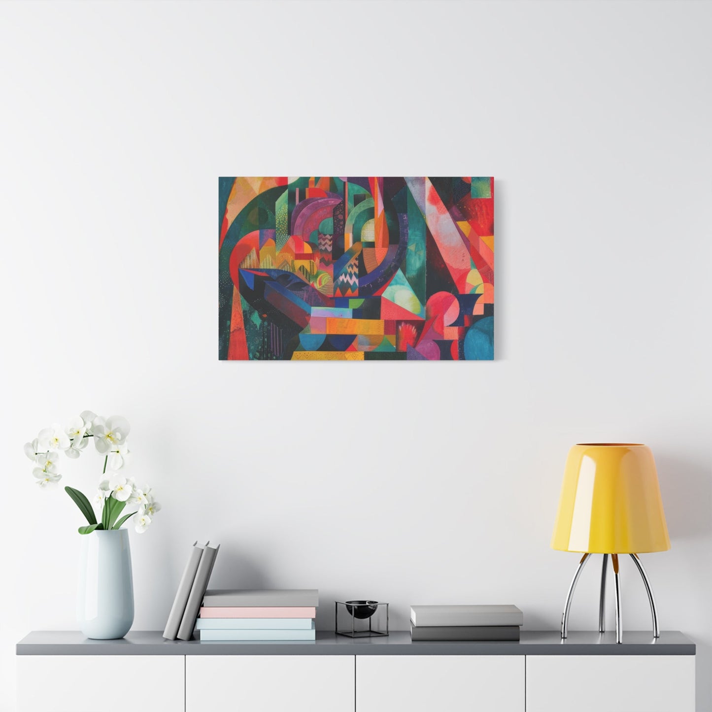 Vibrant Geometric Harmony - Abstract Wall Art - Aestheticanvas