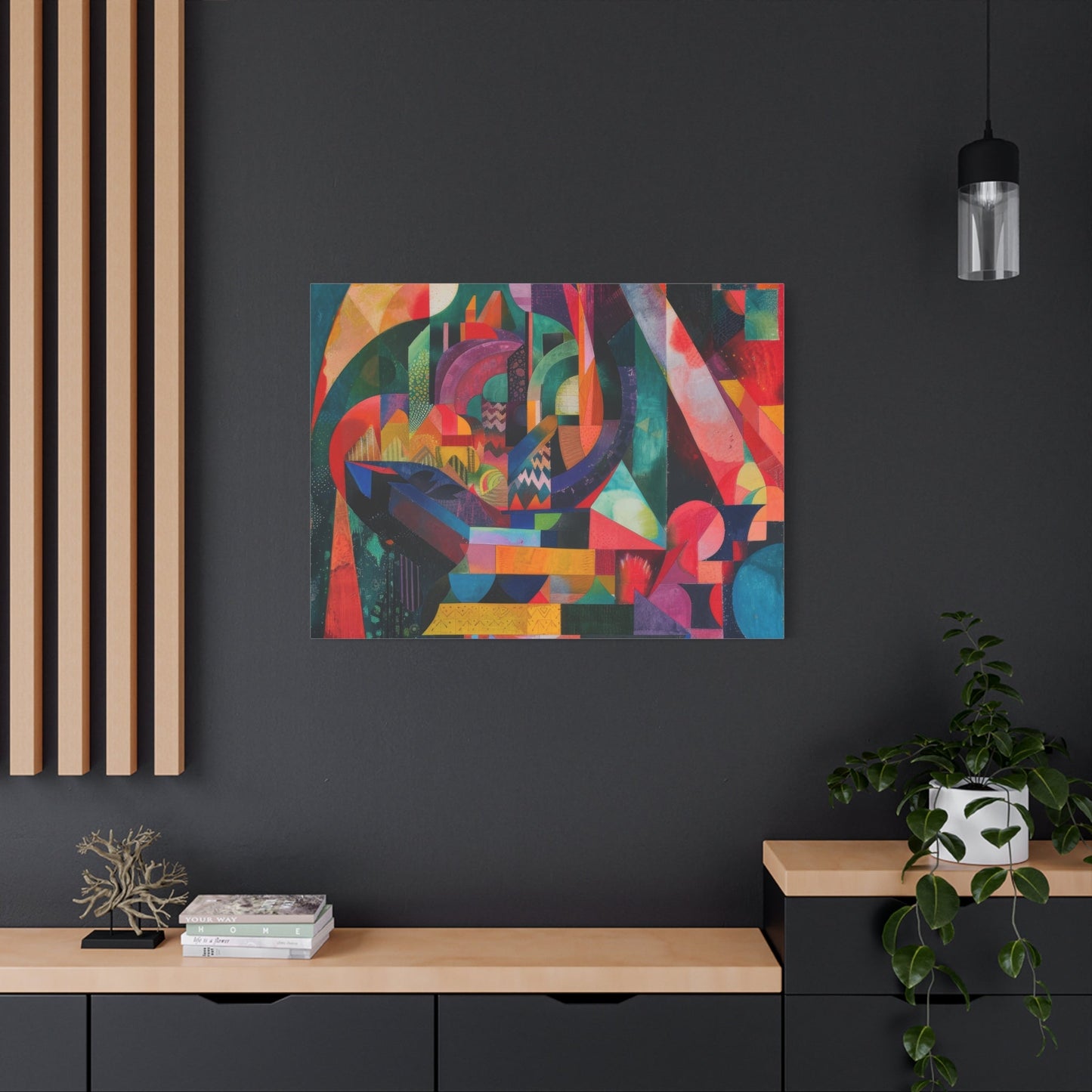 Vibrant Geometric Harmony - Abstract Wall Art - Aestheticanvas