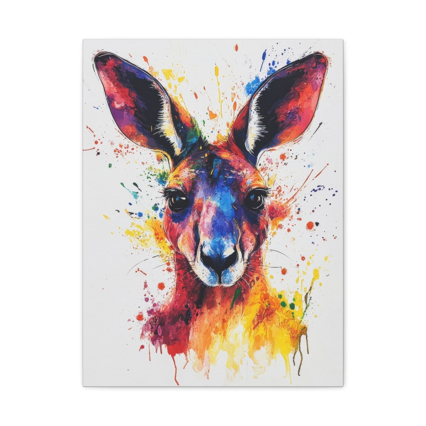 Vibrant Kangaroo Splash - Animal Wall Art - Aestheticanvas