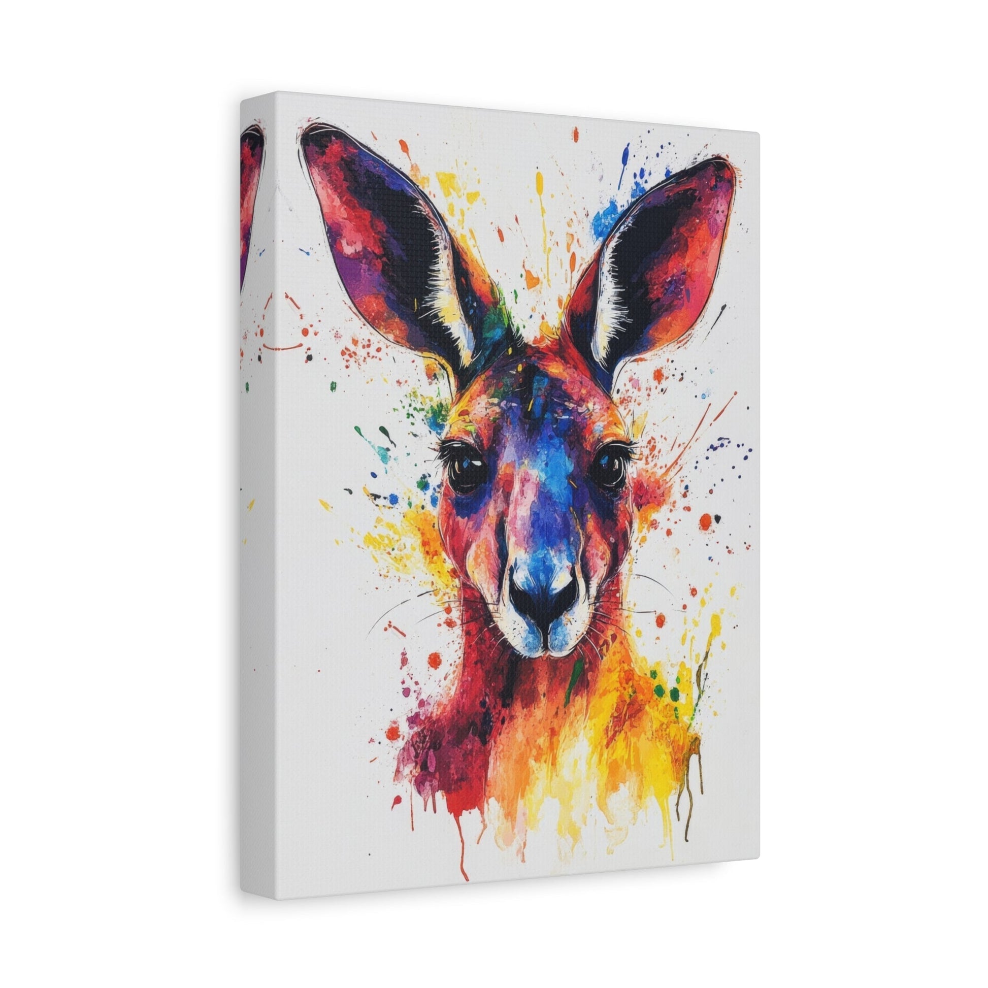 Vibrant Kangaroo Splash - Animal Wall Art - Aestheticanvas