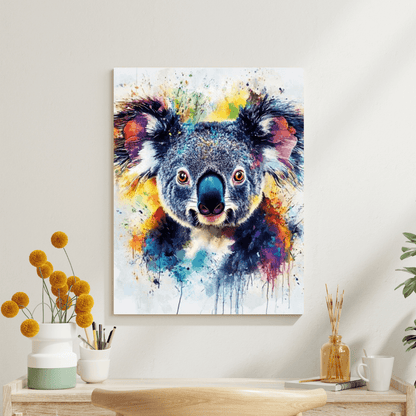 Vibrant Koala Splash - Animal Wall Art - Aestheticanvas