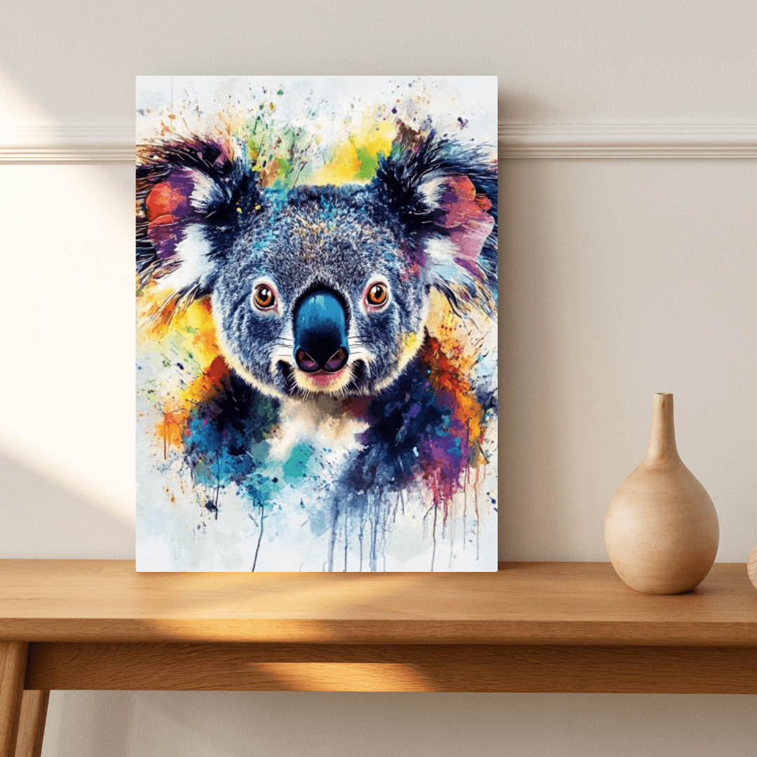 Vibrant Koala Splash - Animal Wall Art - Aestheticanvas