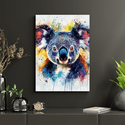 Vibrant Koala Splash - Animal Wall Art - Aestheticanvas