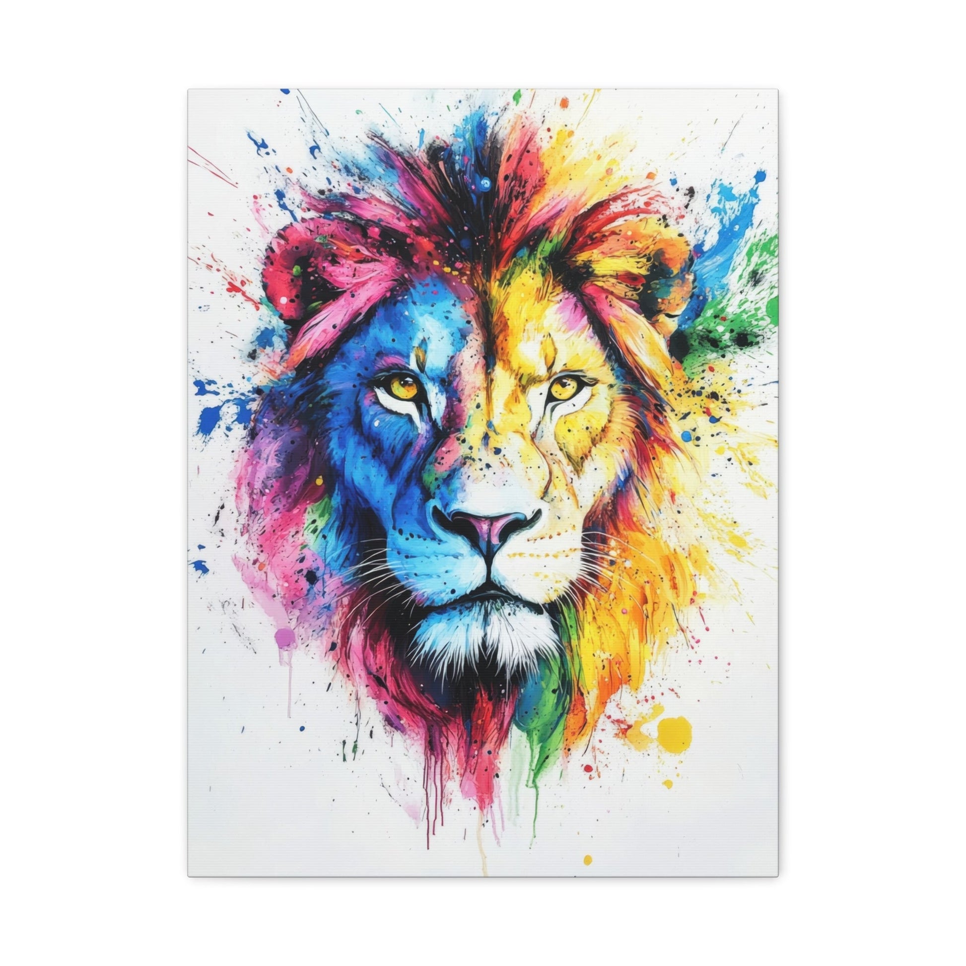 Vibrant Lion Splash - Animal Wall Art - Aestheticanvas