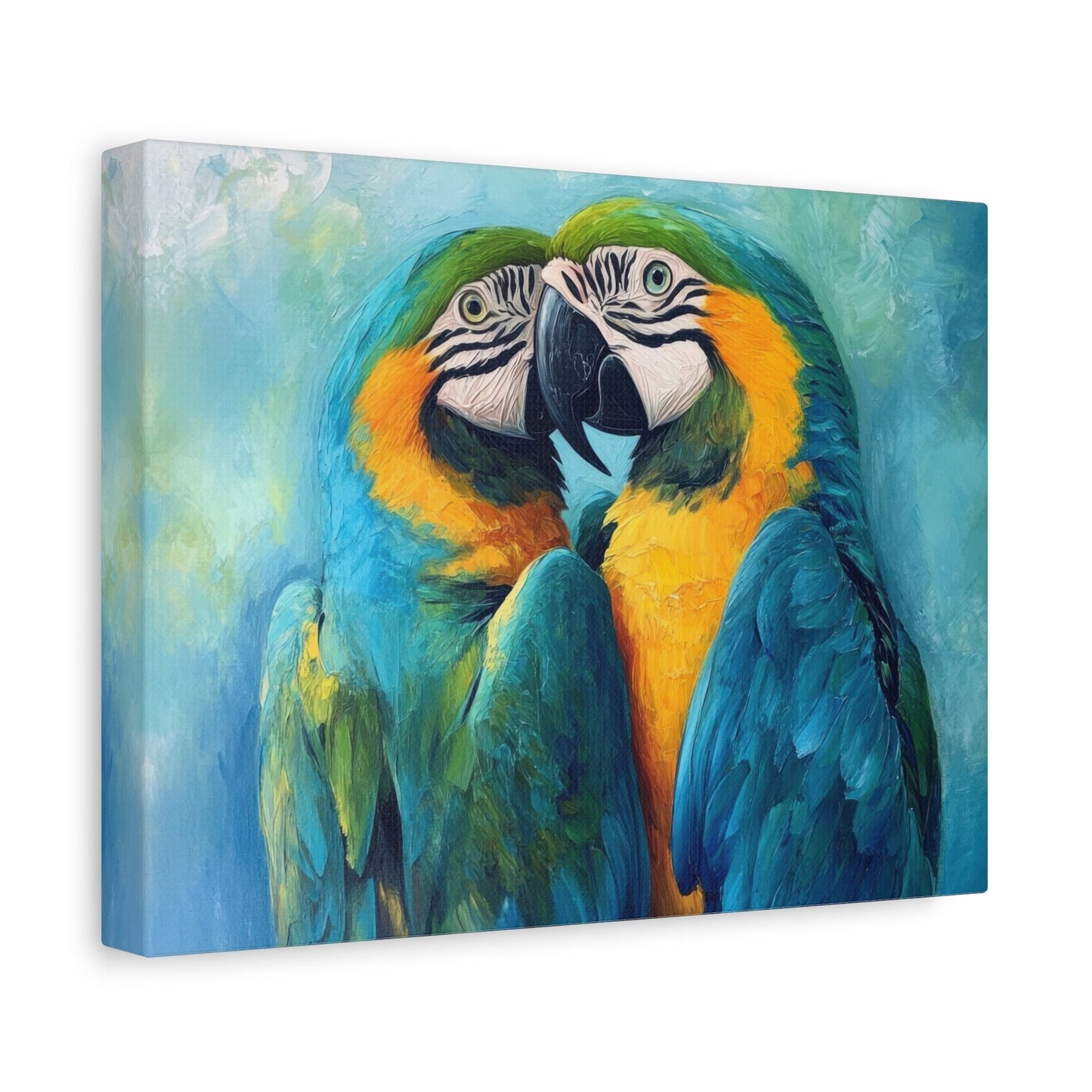 Vibrant Macaws Embrace - Bird Wall Art - Aestheticanvas