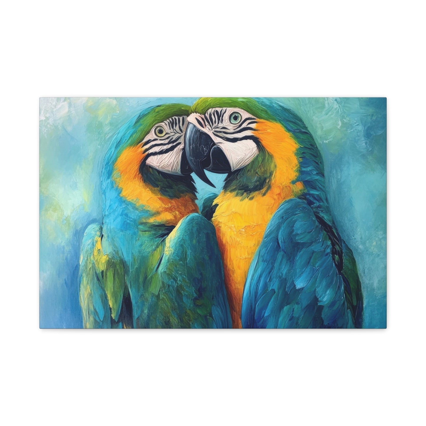 Vibrant Macaws Embrace - Bird Wall Art - Aestheticanvas