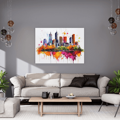 Vibrant Melbourne Skyline - Cityscape Wall Art - Aestheticanvas