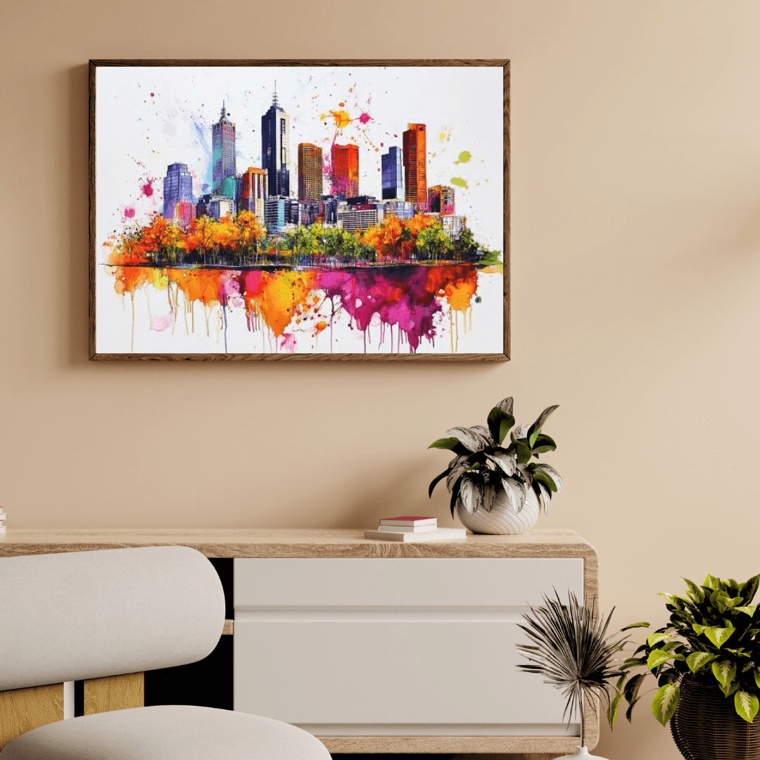 Vibrant Melbourne Skyline - Cityscape Wall Art - Aestheticanvas