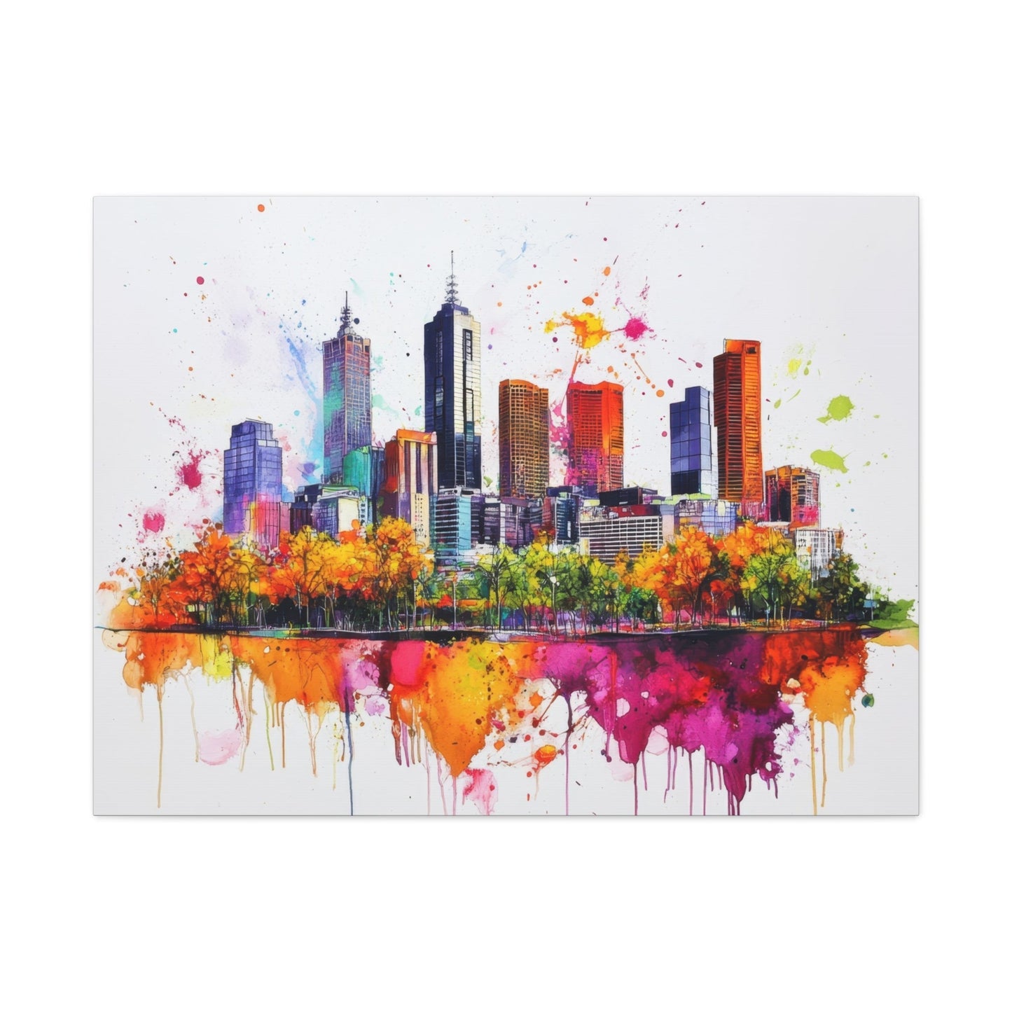 Vibrant Melbourne Skyline - Cityscape Wall Art - Aestheticanvas