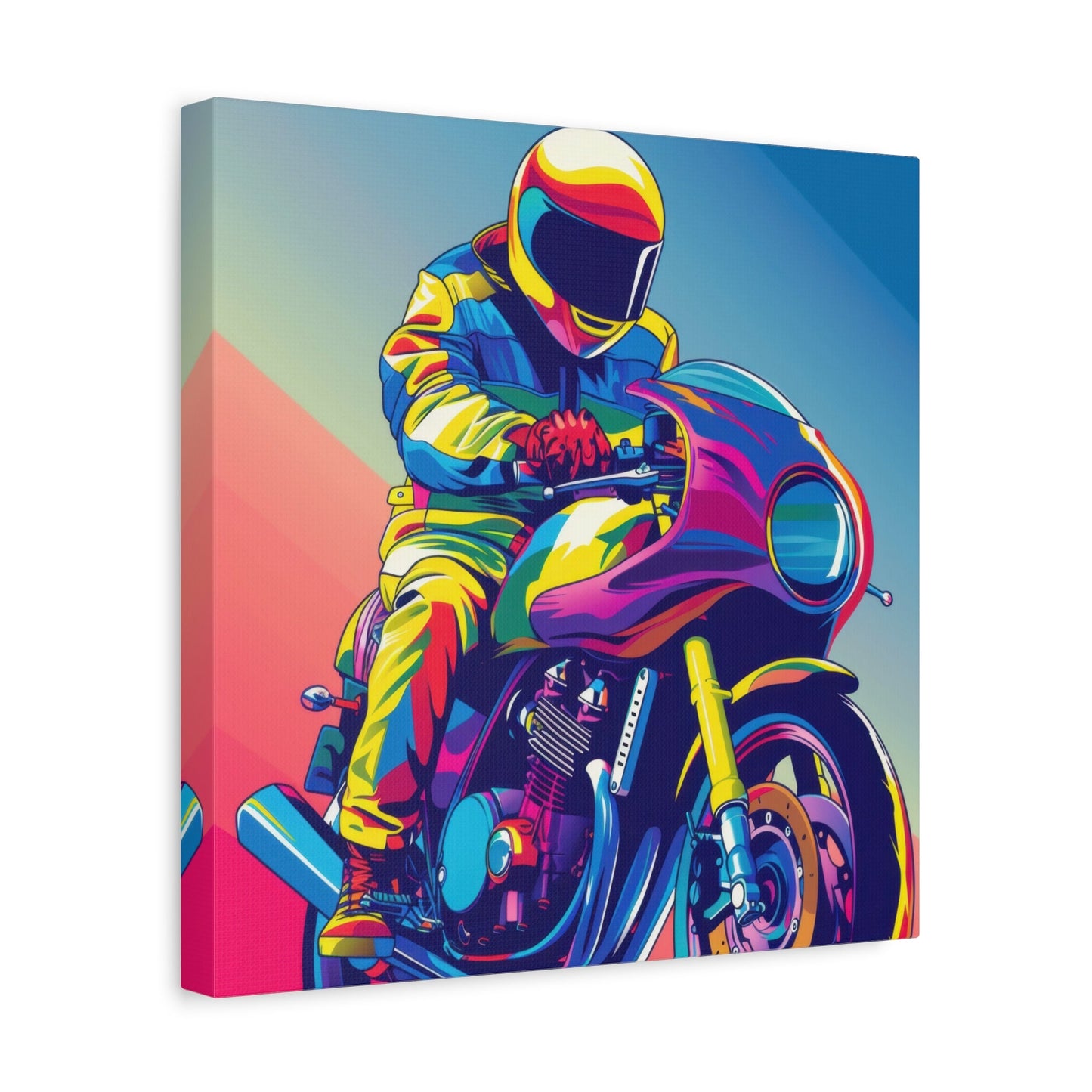 Vibrant Motorcyclist - Motorbike Wall Art - Aestheticanvas