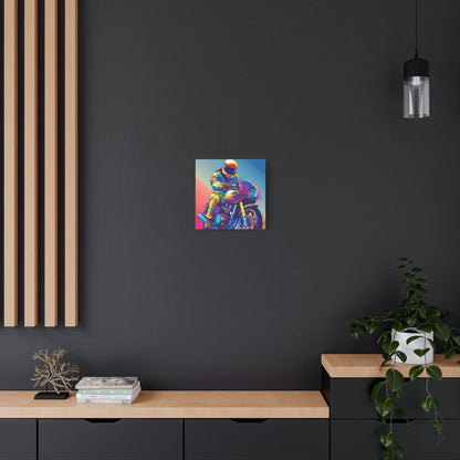 Vibrant Motorcyclist - Motorbike Wall Art - Aestheticanvas