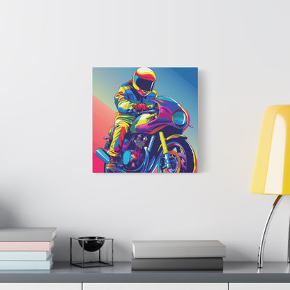 Vibrant Motorcyclist - Motorbike Wall Art - Aestheticanvas