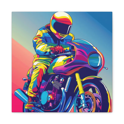 Vibrant Motorcyclist - Motorbike Wall Art - Aestheticanvas