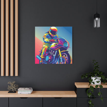 Vibrant Motorcyclist - Motorbike Wall Art - Aestheticanvas