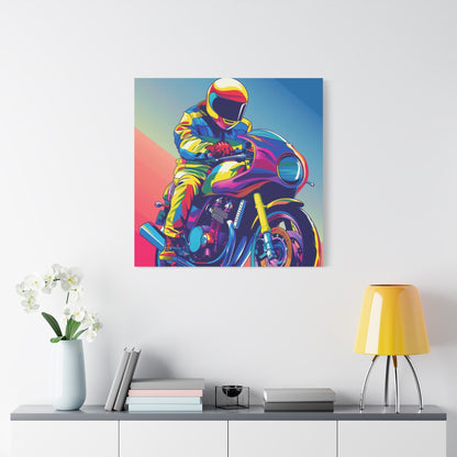 Vibrant Motorcyclist - Motorbike Wall Art - Aestheticanvas