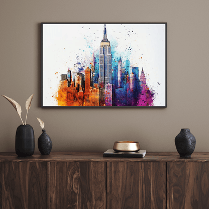 Vibrant New York Skyline - Cityscape Wall Art - Aestheticanvas