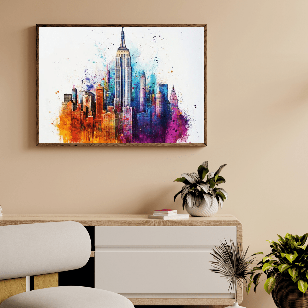 Vibrant New York Skyline - Cityscape Wall Art - Aestheticanvas