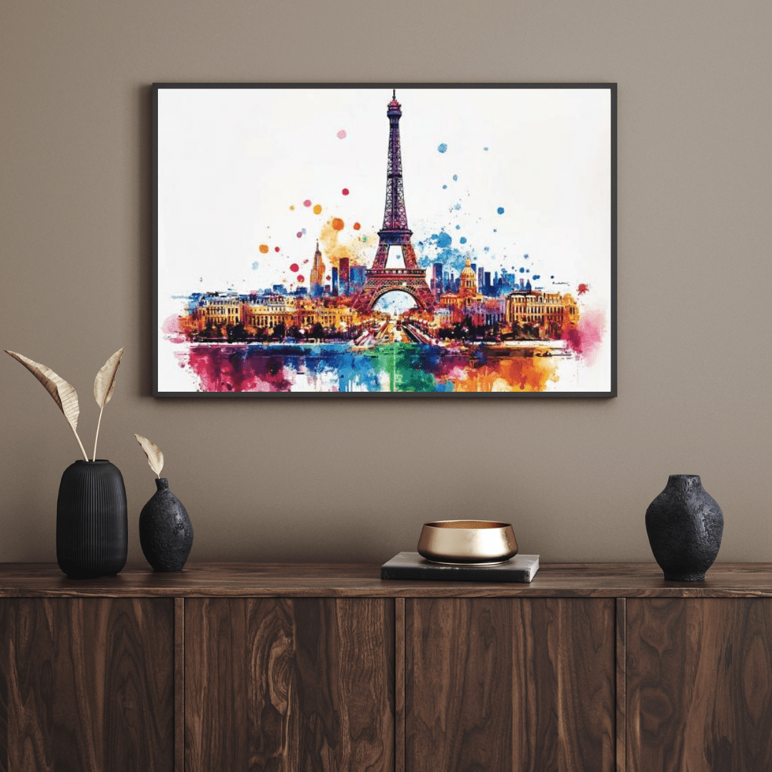 Vibrant Paris Skyline - Cityscape Wall Art - Aestheticanvas