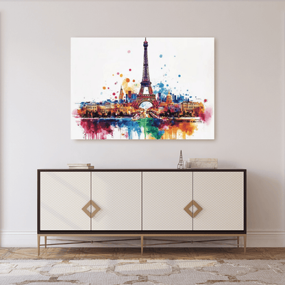 Vibrant Paris Skyline - Cityscape Wall Art - Aestheticanvas