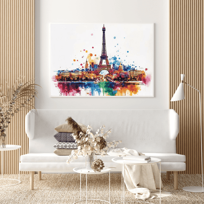 Vibrant Paris Skyline - Cityscape Wall Art - Aestheticanvas