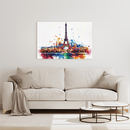 Vibrant Paris Skyline - Cityscape Wall Art - Aestheticanvas