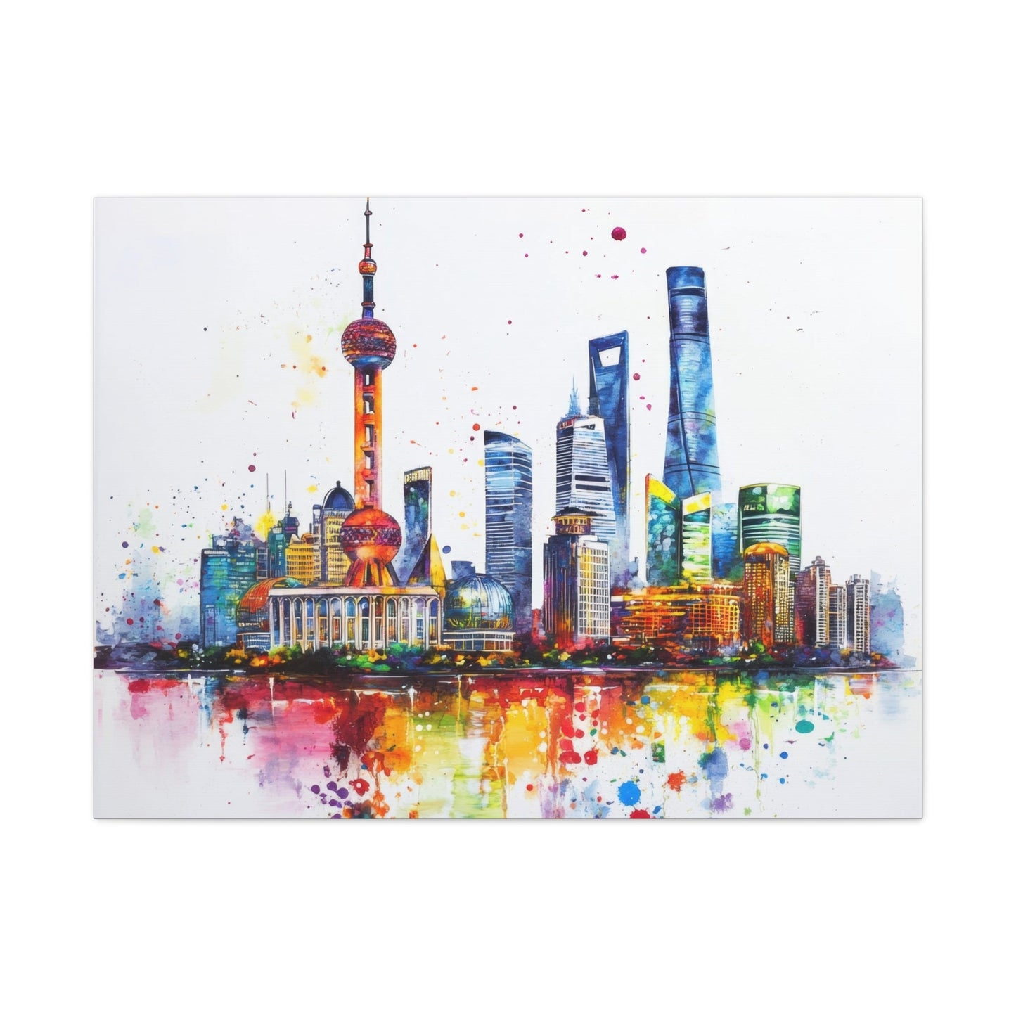 Vibrant Shanghai Skyline - Cityscape Wall Art - Aestheticanvas