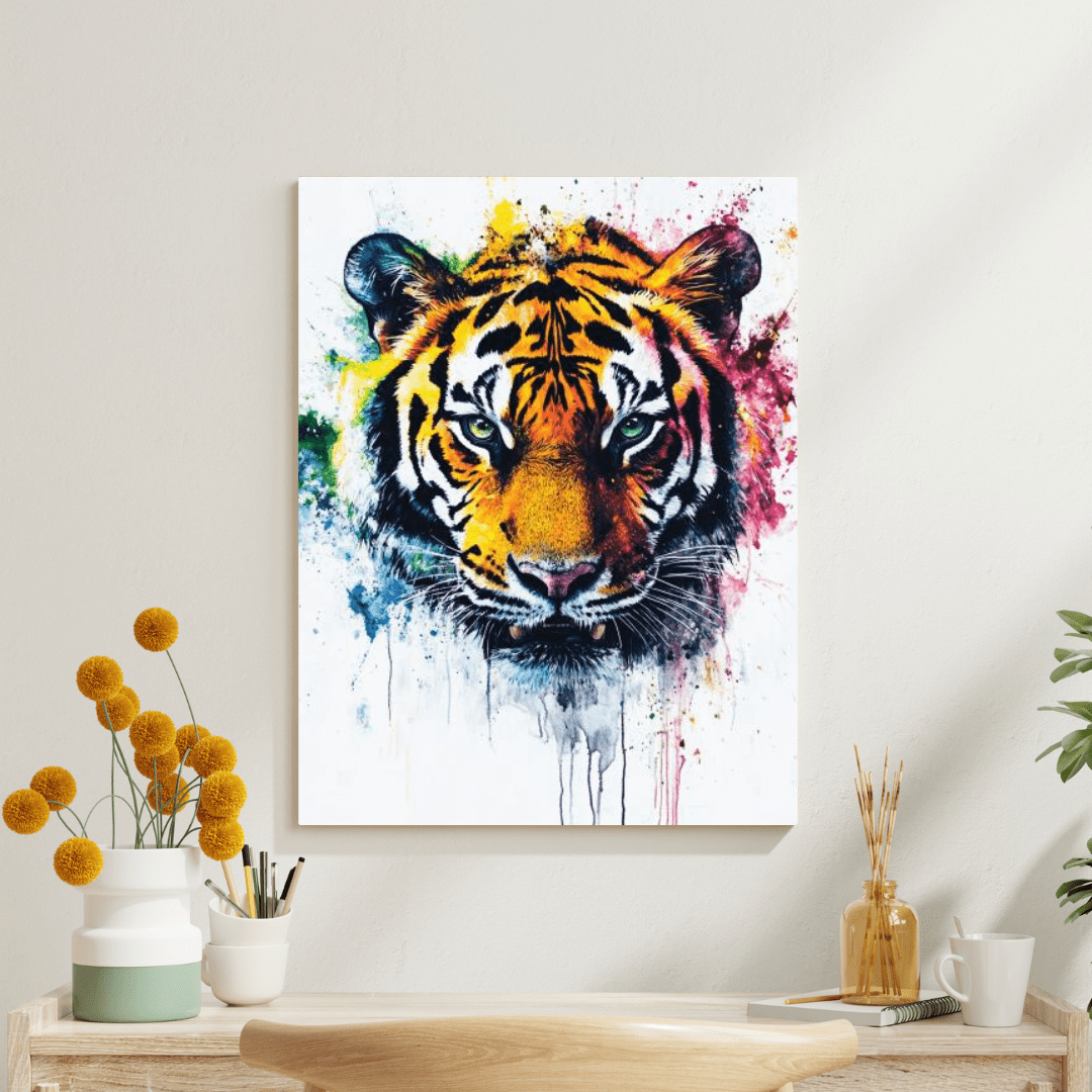 Vibrant Tiger Splash - Animal Wall Art - Aestheticanvas