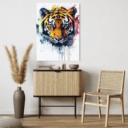 Vibrant Tiger Splash - Animal Wall Art - Aestheticanvas