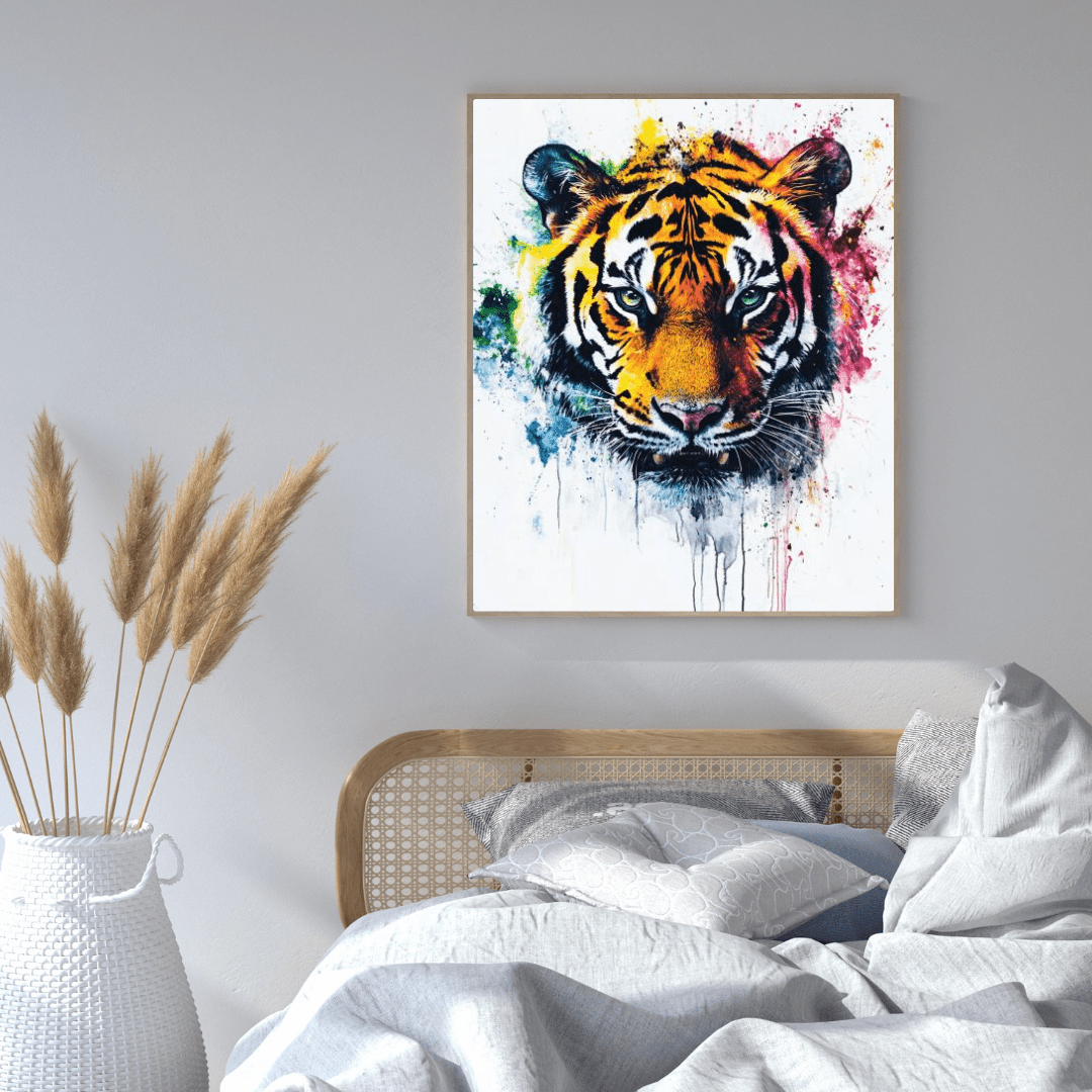 Vibrant Tiger Splash - Animal Wall Art - Aestheticanvas