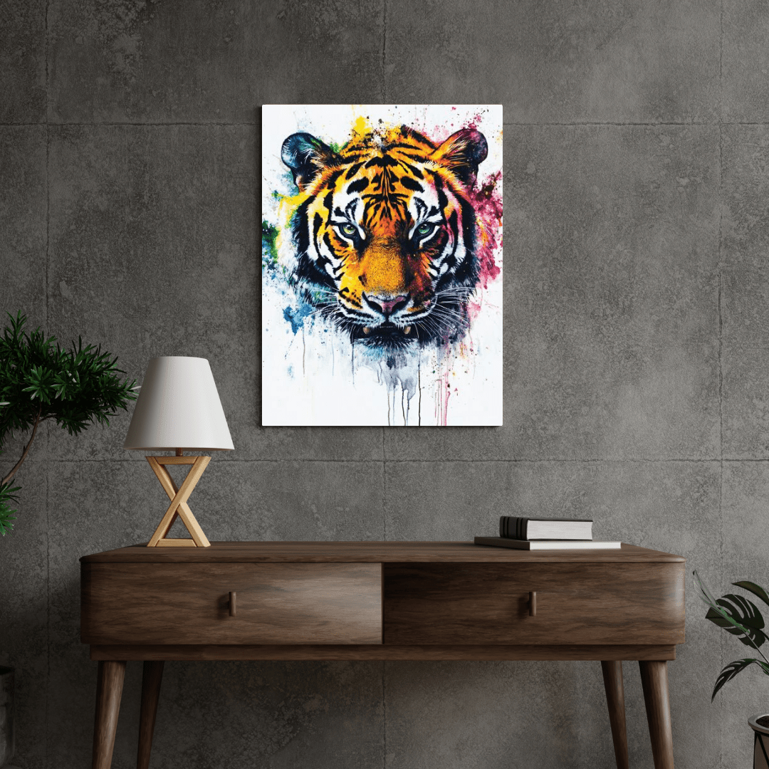 Vibrant Tiger Splash - Animal Wall Art - Aestheticanvas