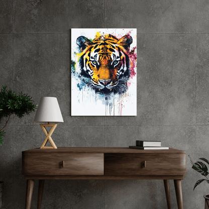 Vibrant Tiger Splash - Animal Wall Art - Aestheticanvas