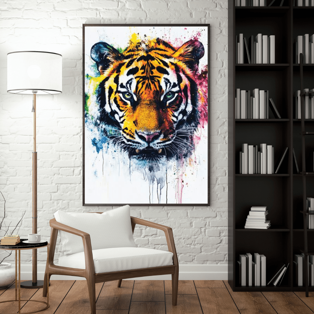 Vibrant Tiger Splash - Animal Wall Art - Aestheticanvas