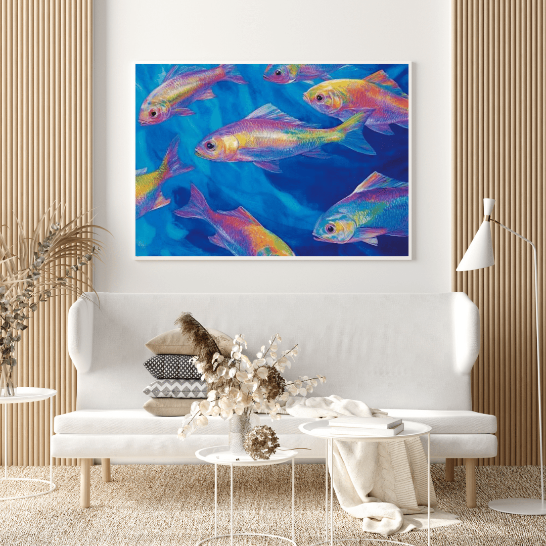 Vibrant Underwater Abstract Dreamscape - Fish Wall Art - Aestheticanvas