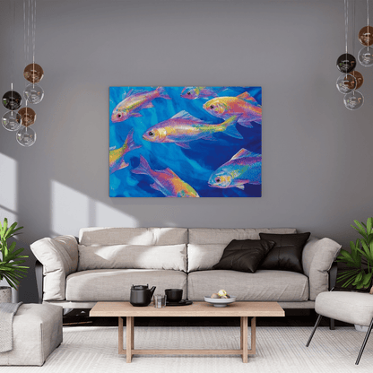 Vibrant Underwater Abstract Dreamscape - Fish Wall Art - Aestheticanvas