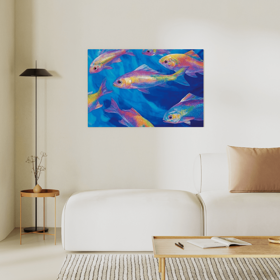 Vibrant Underwater Abstract Dreamscape - Fish Wall Art - Aestheticanvas