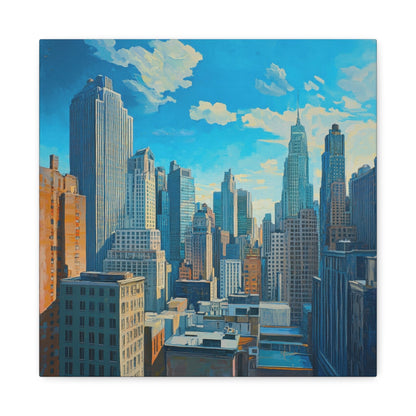 Vibrant Urban Skyline - Cityscape Wall Art - Aestheticanvas