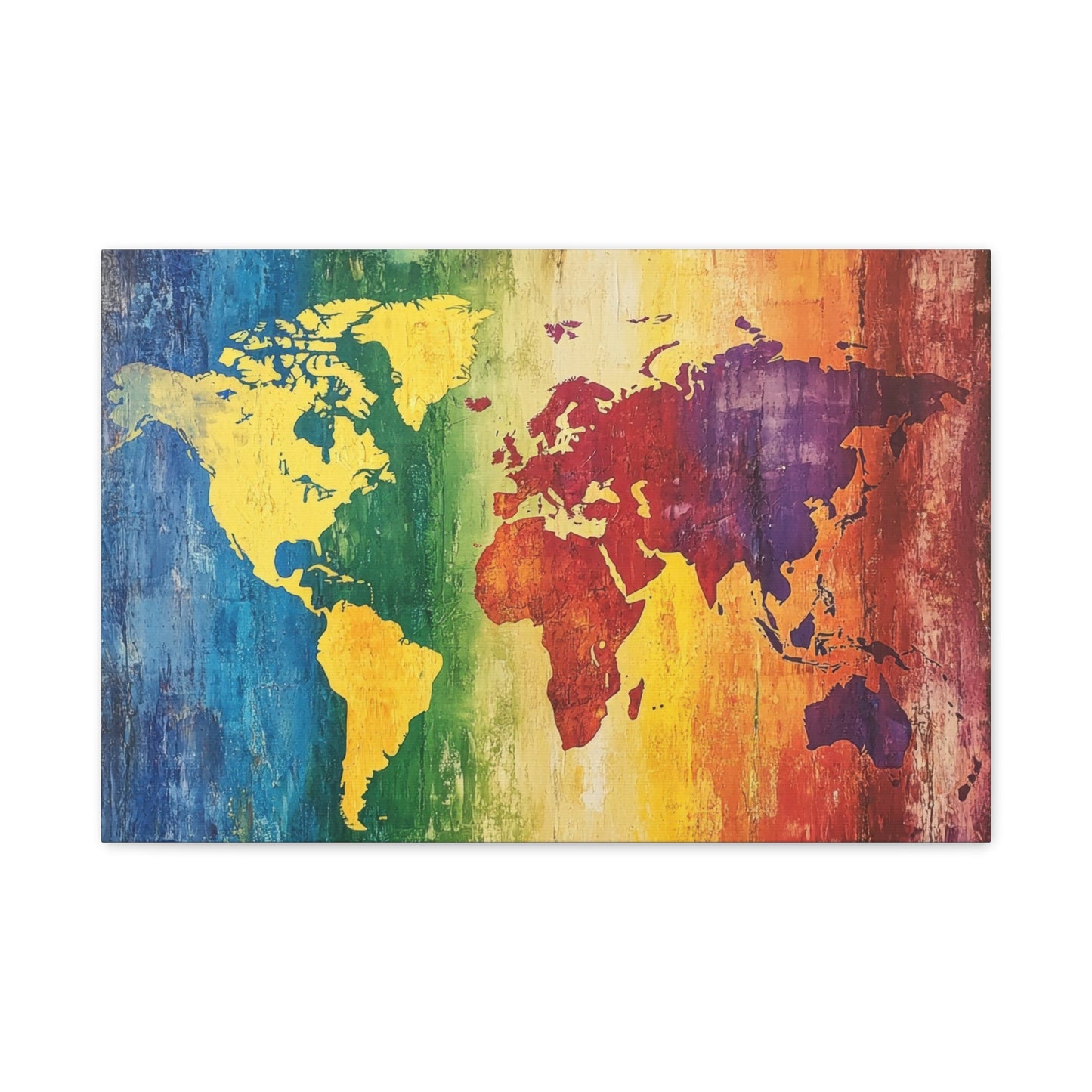 Vibrant World Map Art - Geography Wall Art - Aestheticanvas