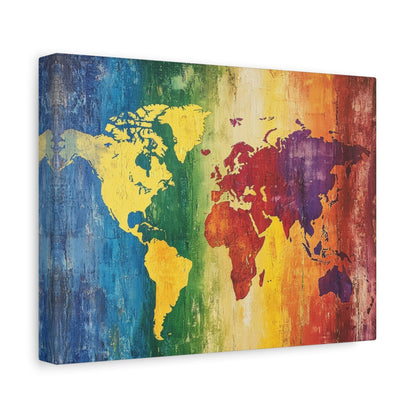 Vibrant World Map Art - Geography Wall Art - Aestheticanvas