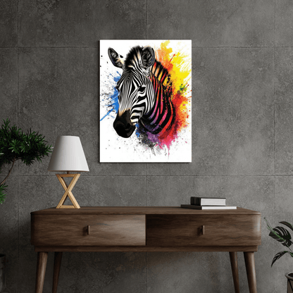 Vibrant Zebra Splash - Animal Wall Art - Aestheticanvas