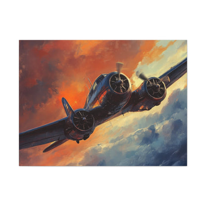 Vintage Aircraft in Flight - Airplane Wall Art - Aestheticanvas