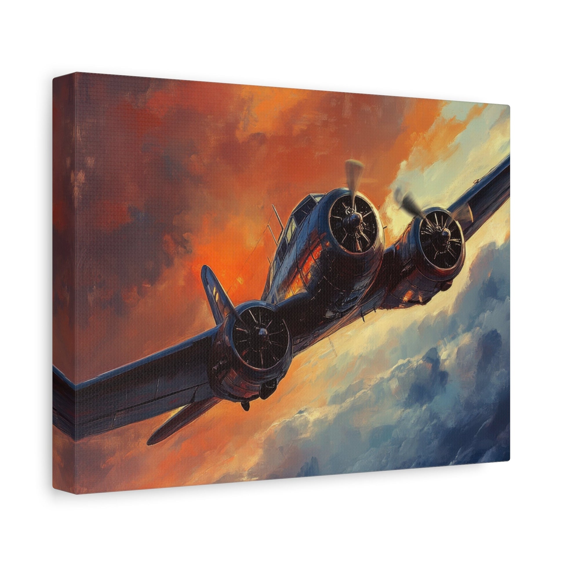 Vintage Aircraft in Flight - Airplane Wall Art - Aestheticanvas