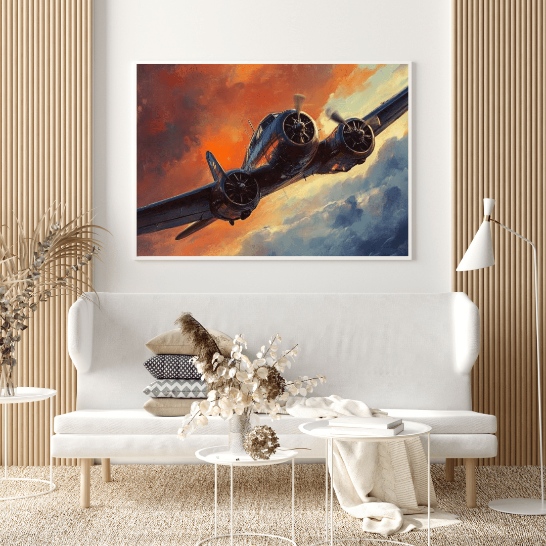 Vintage Aircraft in Flight - Airplane Wall Art - Aestheticanvas