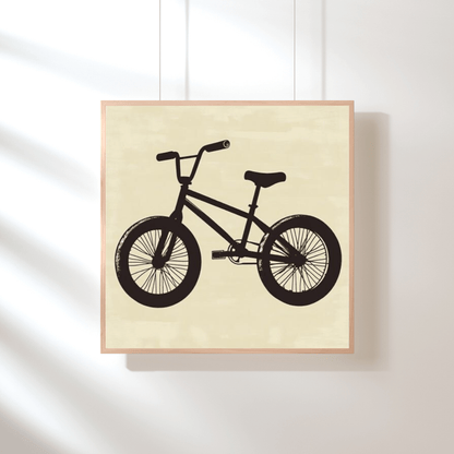 Vintage BMX Silhouette - Bike Wall Art - Aestheticanvas