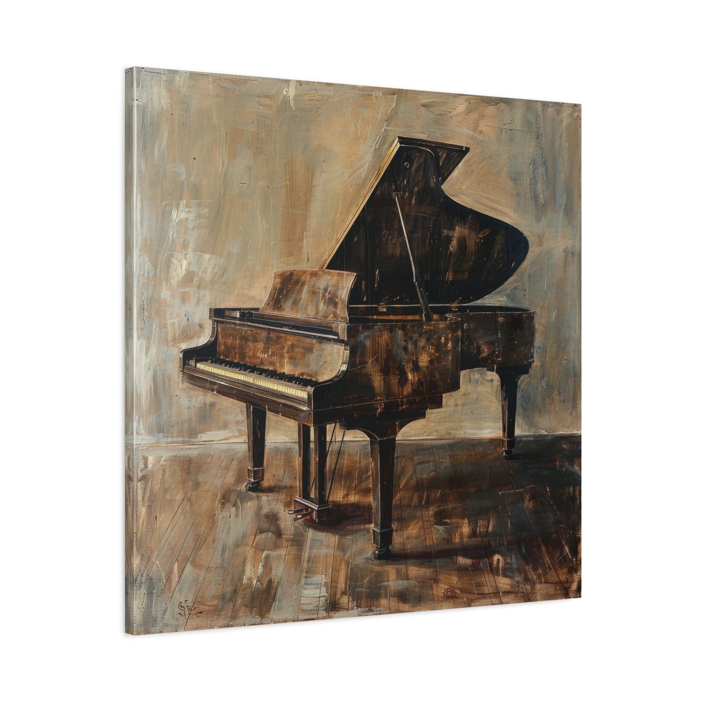 Vintage Grand Piano Art - Music Wall Art - Aestheticanvas