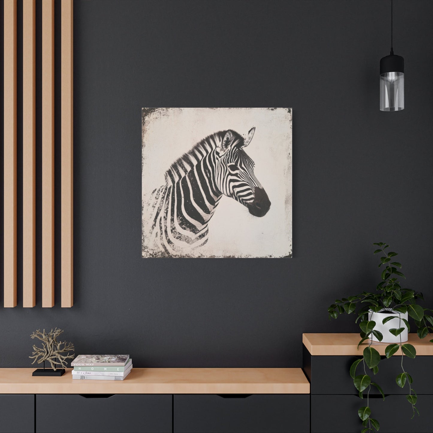 Vintage Zebra Profile - Animal Wall Art - Aestheticanvas