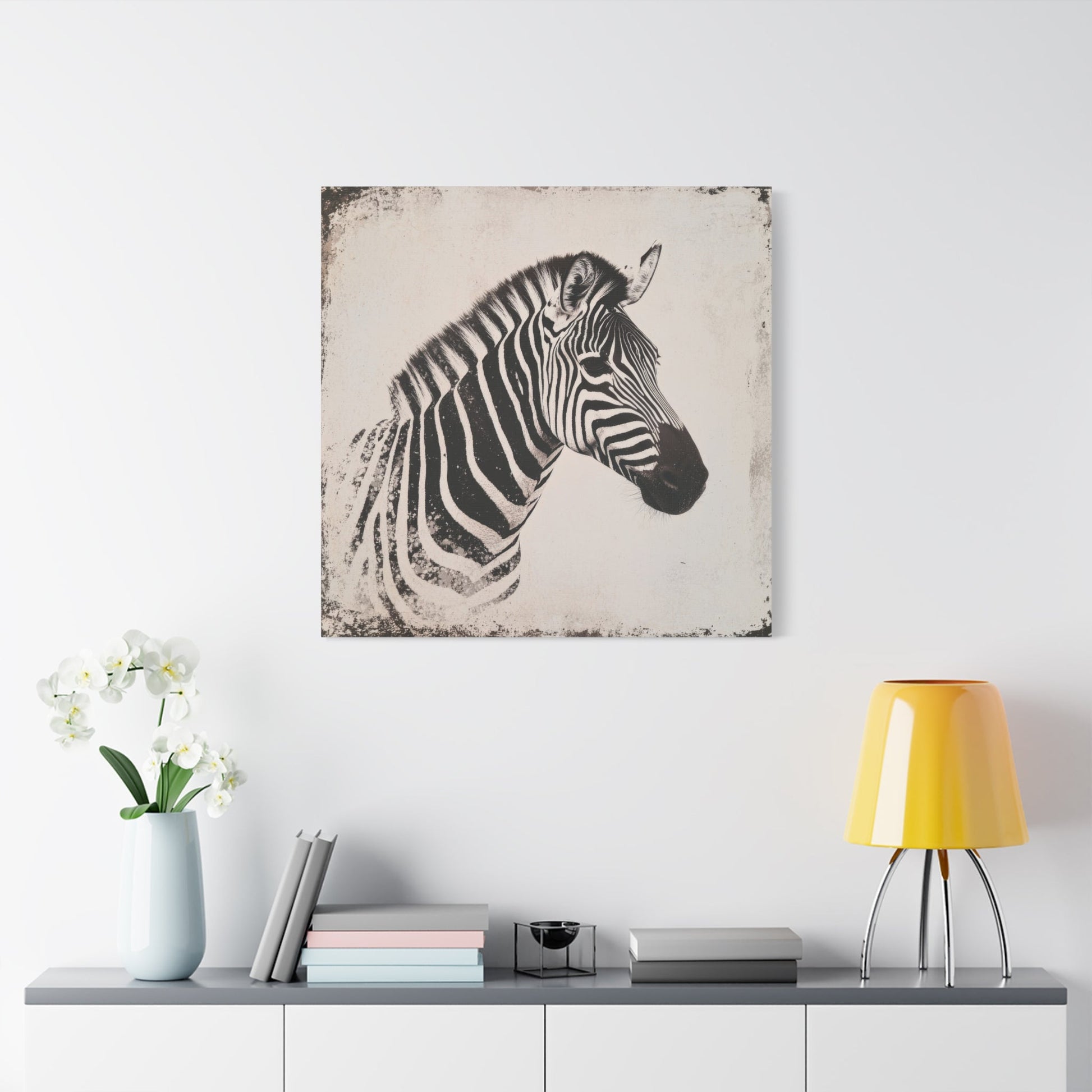 Vintage Zebra Profile - Animal Wall Art - Aestheticanvas