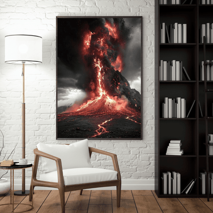 Volcanic Eruption Power and Fury - Landscape Wall Art - Aestheticanvas