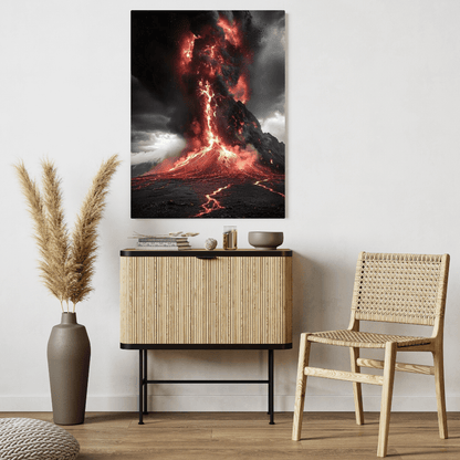 Volcanic Eruption Power and Fury - Landscape Wall Art - Aestheticanvas