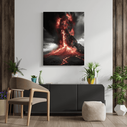 Volcanic Eruption Power and Fury - Landscape Wall Art - Aestheticanvas